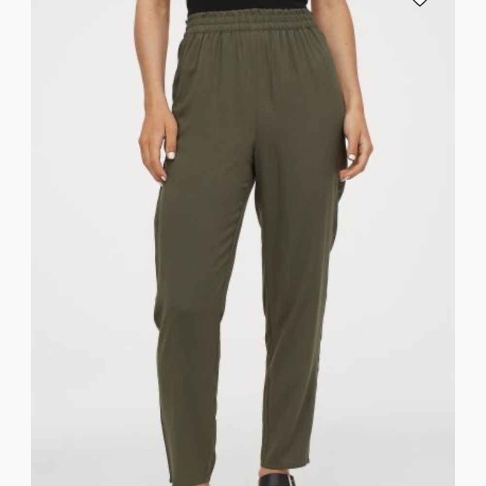 H&M Olive Green Pull-on Joggers Pants NWOT